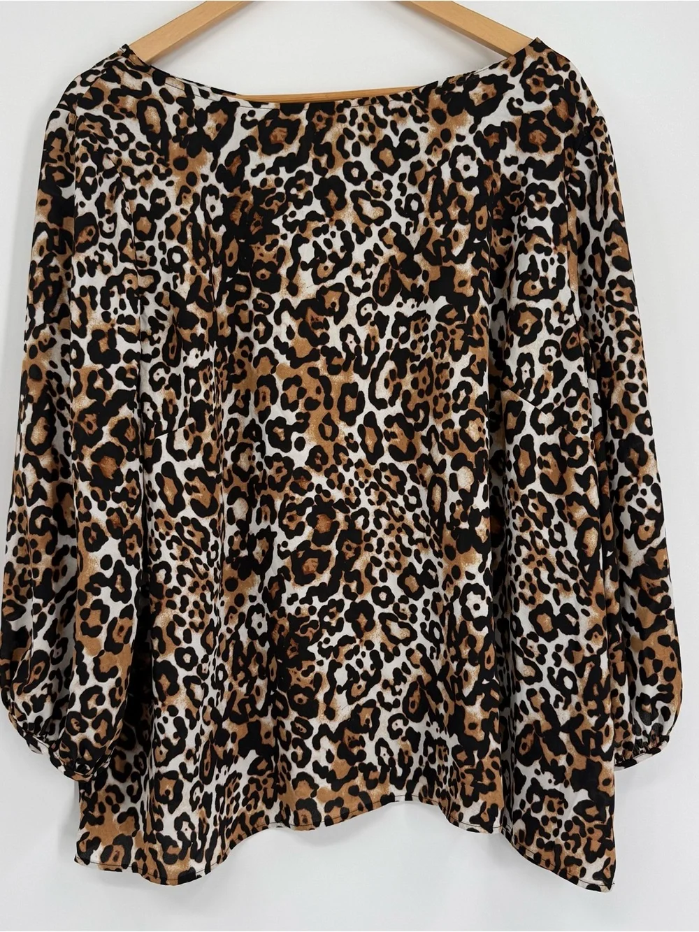 Talbots Blouse Top 3/4 Cuffed Sleeves Size 3XP Animal Print Pullover Tunic